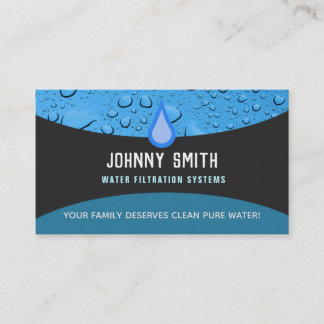Tarjetas de visita del filtro de agua