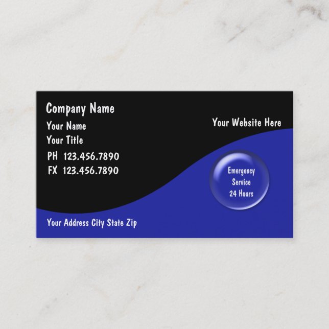 Tarjetas de visita del fontanero (Anverso)