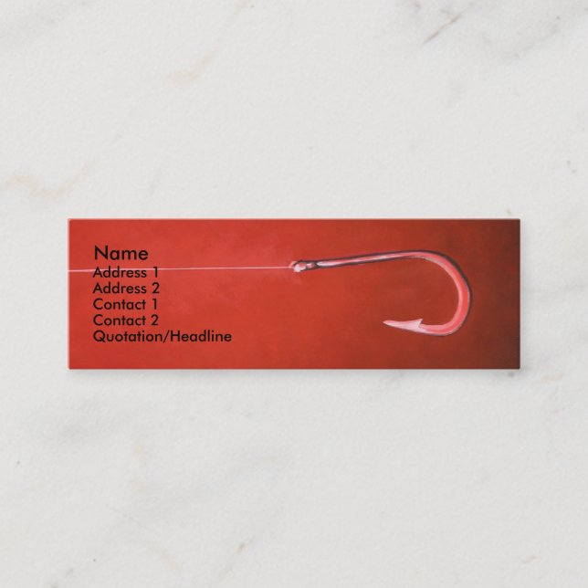 Tarjetas de visita del gancho de pesca (Anverso)
