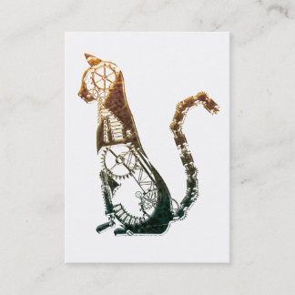 Tarjetas de visita del gato de Steampunk