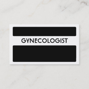 Tarjetas de visita del ginecólogo blanco negro
