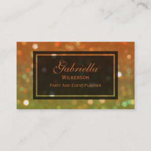 Tarjetas de visita del Glitz del naranja y del oro