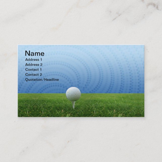 Tarjetas de visita del golf (Anverso)
