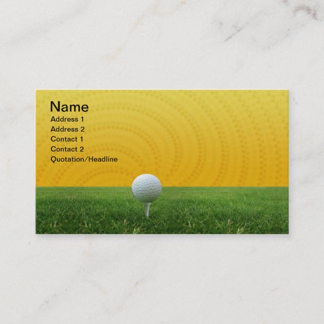 Tarjetas de visita del golf (Anverso)