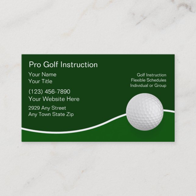 Tarjetas de visita del golf (Anverso)