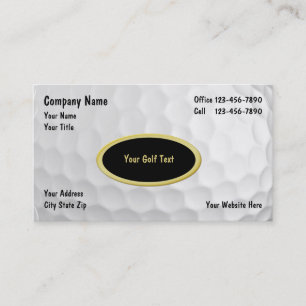 Tarjetas de visita del golf