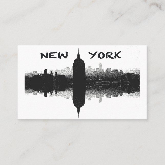 Tarjetas de visita del horizonte de New York City (Anverso)