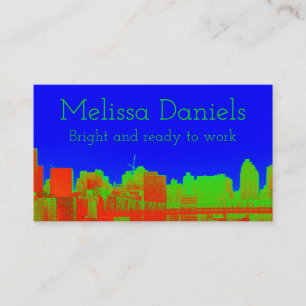 Tarjetas de visita del horizonte del azul de