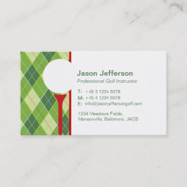 Tarjetas de visita del instructor de golf