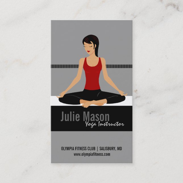 Tarjetas de visita del instructor de la yoga (Anverso)