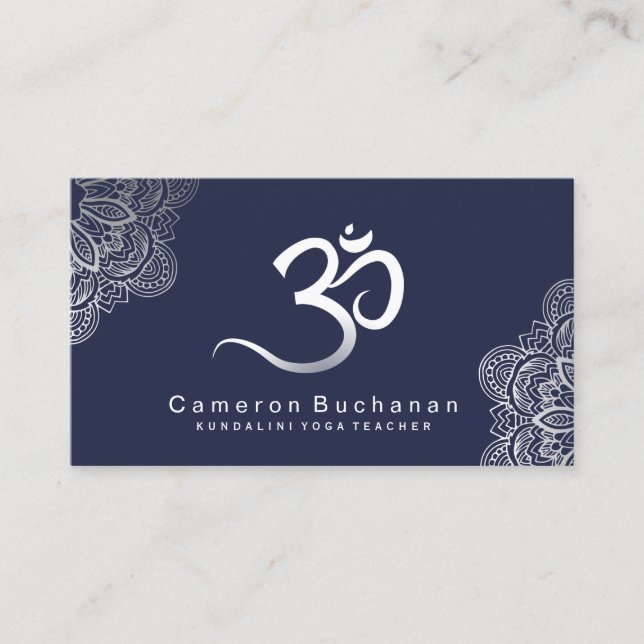 Tarjetas de visita del instructor de la yoga (Anverso)