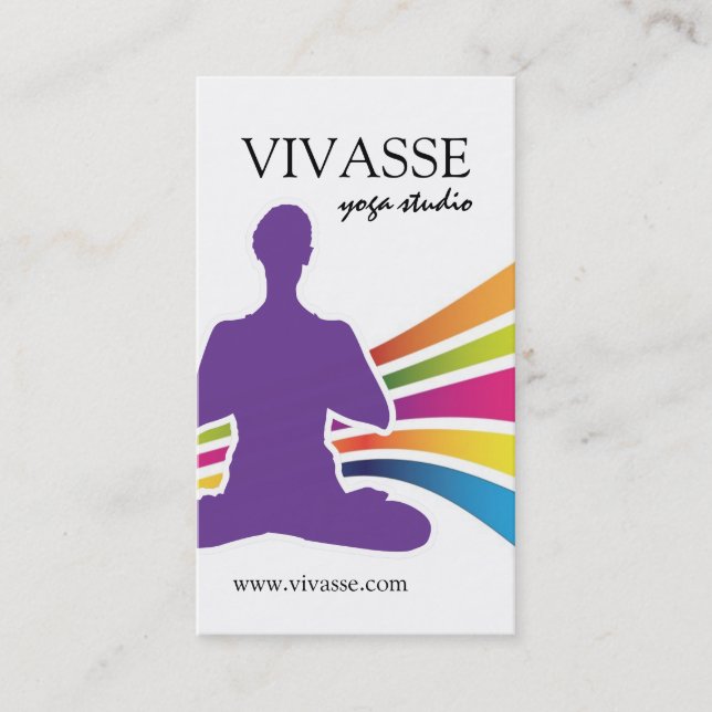 Tarjetas de visita del instructor de la yoga (Anverso)