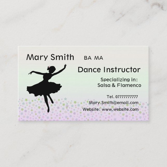 Tarjetas de visita del instructor del profesor/del (Anverso)