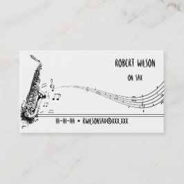 Tarjetas de visita del jugador de saxofón