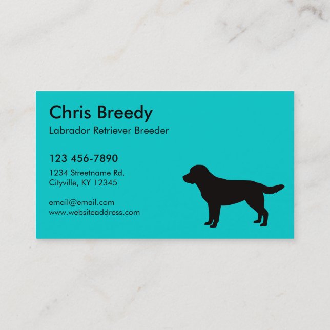 Tarjetas de visita del labrador retriever (Reverso)