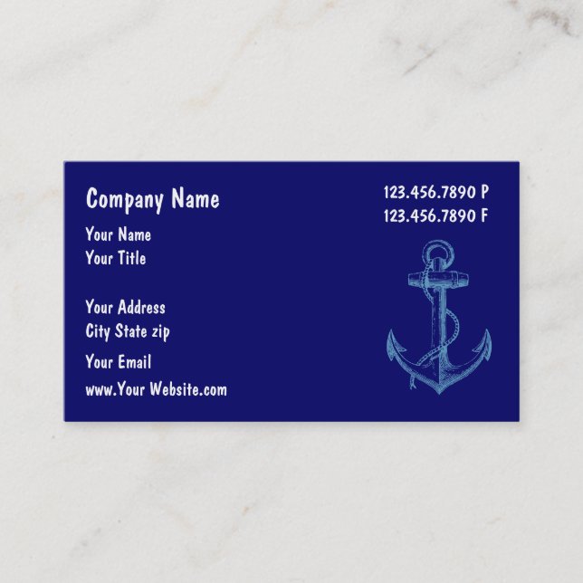 Tarjetas de visita del mantenimiento del barco (Anverso)