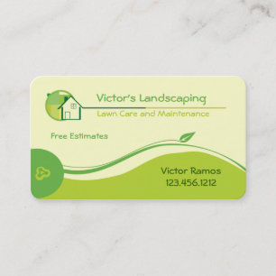 Tarjetas de visita del mantenimiento del césped