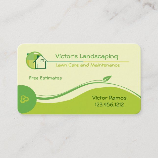Tarjetas de visita del mantenimiento del césped (Anverso)
