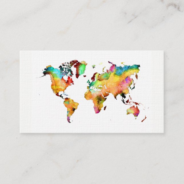 tarjetas de visita del mapa del mundo (Anverso)