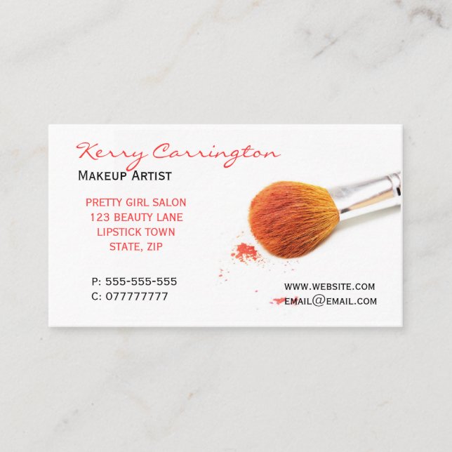 Tarjetas de visita del maquillaje (Anverso)