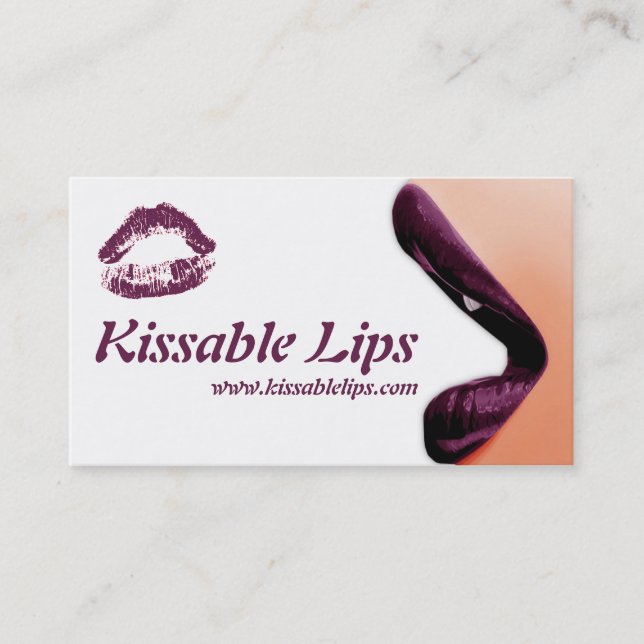 Tarjetas de visita del maquillaje de los labios (Anverso)