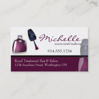 Tarjetas de visita del maquillaje del manicuro del