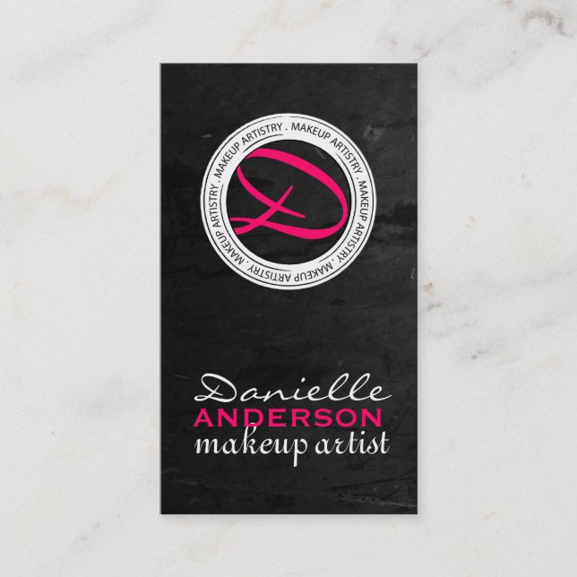 Tarjetas de visita del maquillaje del monograma (Anverso)