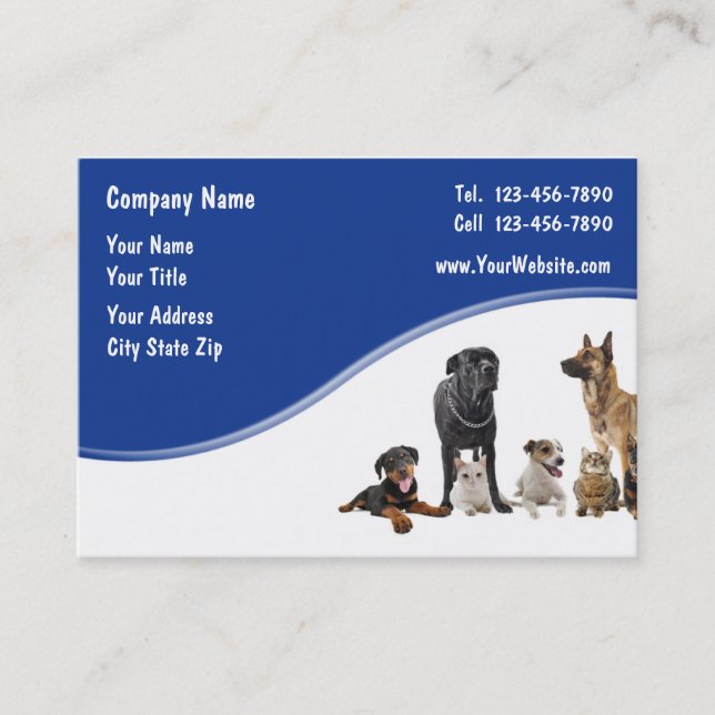 Tarjetas de visita del mascota (Anverso)