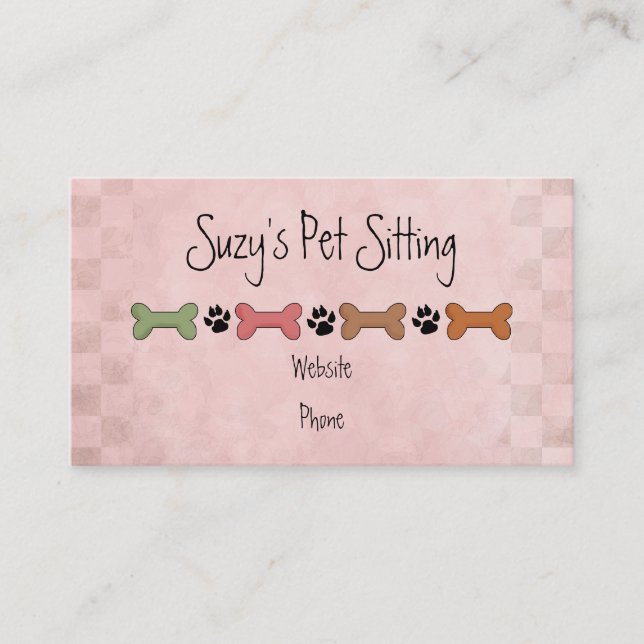 Tarjetas de visita del mascota del hueso de perro (Anverso)