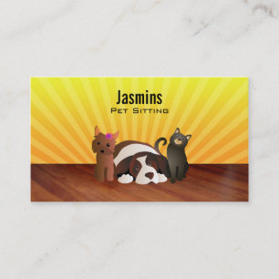 Tarjetas de visita del mascota que se sientan