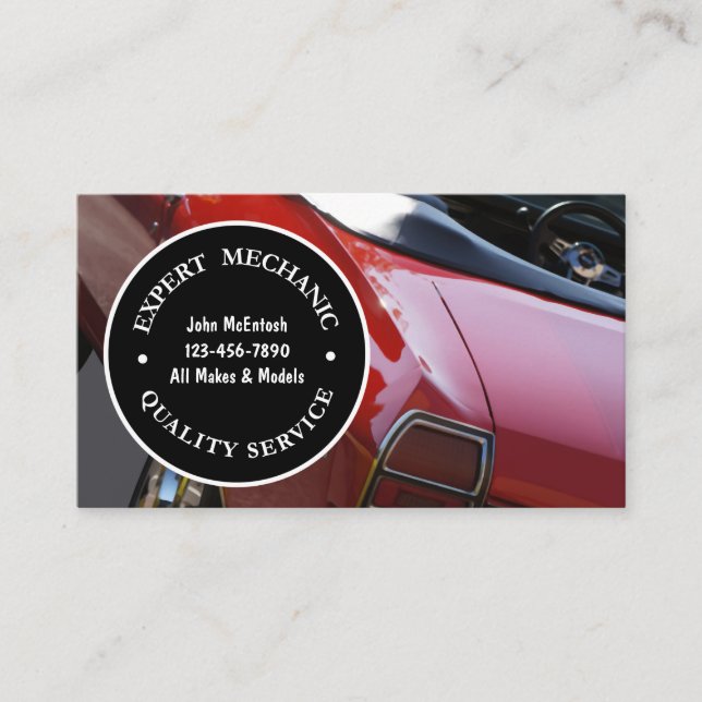 Tarjetas de visita del mecánico (Anverso)