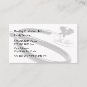Tarjetas de visita del médico de la práctica de 