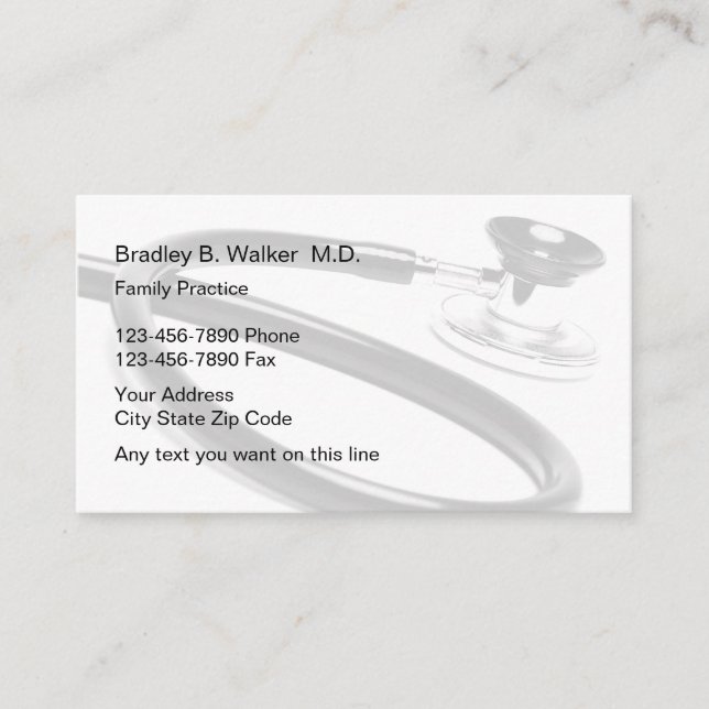 Tarjetas de visita del médico de la práctica de la (Anverso)