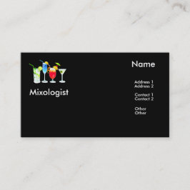 Tarjetas de visita del Mixologist