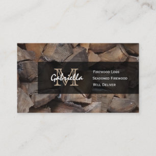 Tarjetas de visita del monograma de la leña