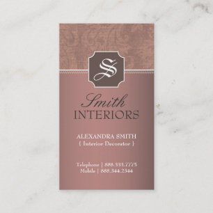 Tarjetas de visita del monograma del damasco