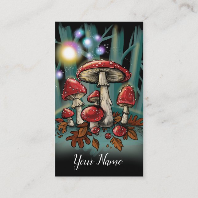 Tarjetas de visita del mushrooms~ del Toadstool (Anverso)