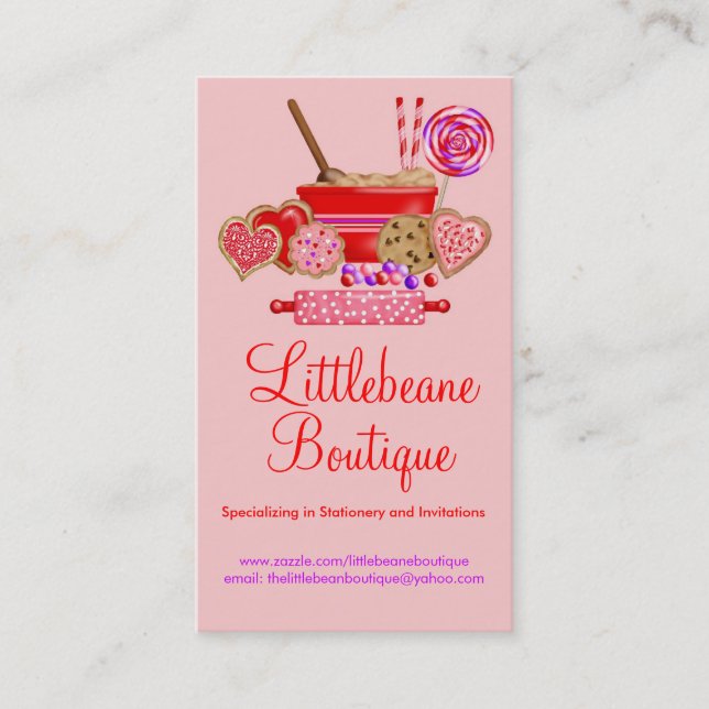 Tarjetas de visita del negocio de las galletas y (Anverso)