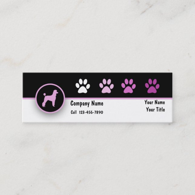 Tarjetas de visita del negocio del mascota mini (Anverso)
