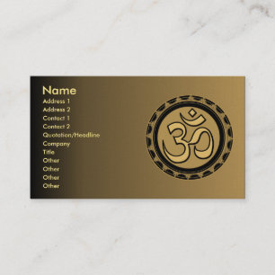 Tarjetas de visita del negro del oro de OM