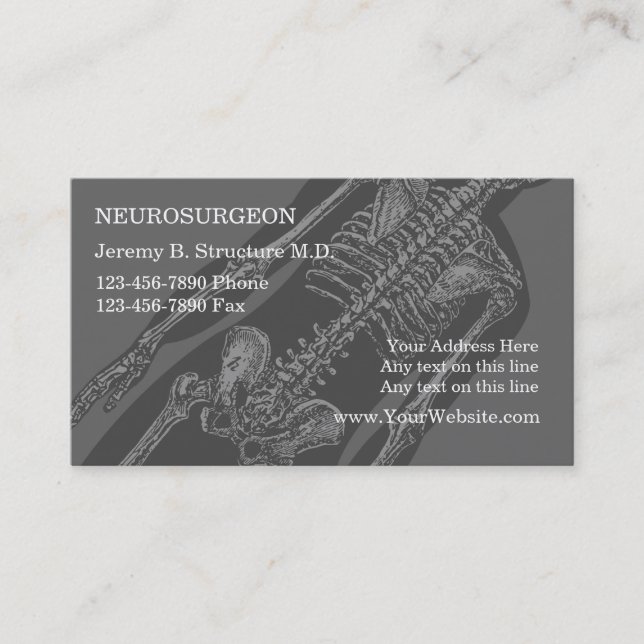 Tarjetas de visita del neurocirujano (Anverso)