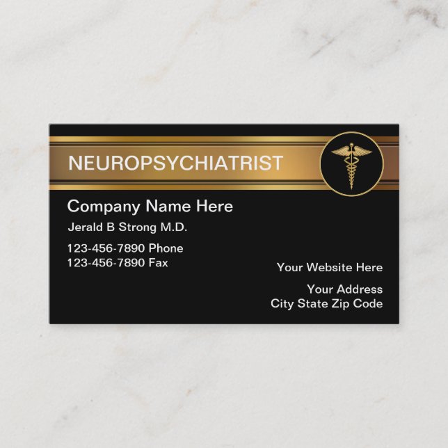 Tarjetas de visita del Neuropsychiatrist (Anverso)
