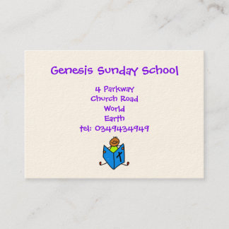 Tarjetas de visita del niño de la biblia