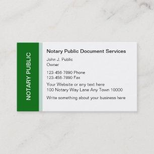 Tarjetas de visita del notario público
