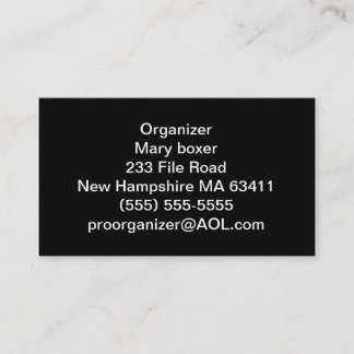 Tarjetas de visita del organizador