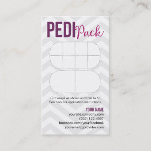 Tarjetas de visita del paquete de Pedi