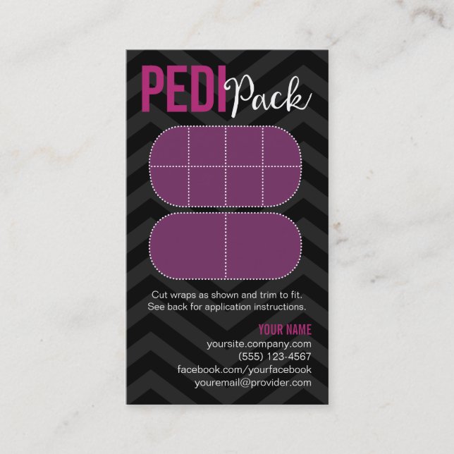 Tarjetas de visita del paquete de Pedi (Anverso)