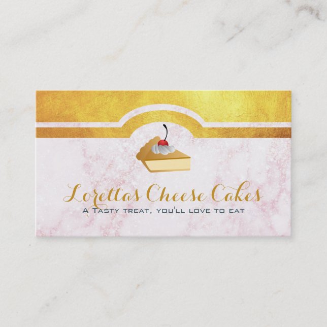 Tarjetas de visita del pastel de queso (Anverso)