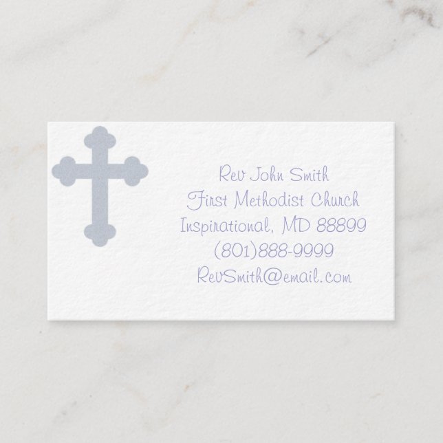 Tarjetas de visita del pastor (Anverso)