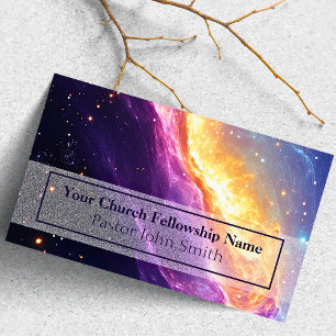 Tarjetas de visita del Pastor de Iglesia Púrpura C